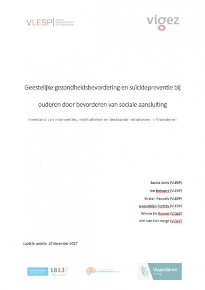 Inventaris 'Mentale gezondheidsbevordering en suïcidepreventie bij ouderen'